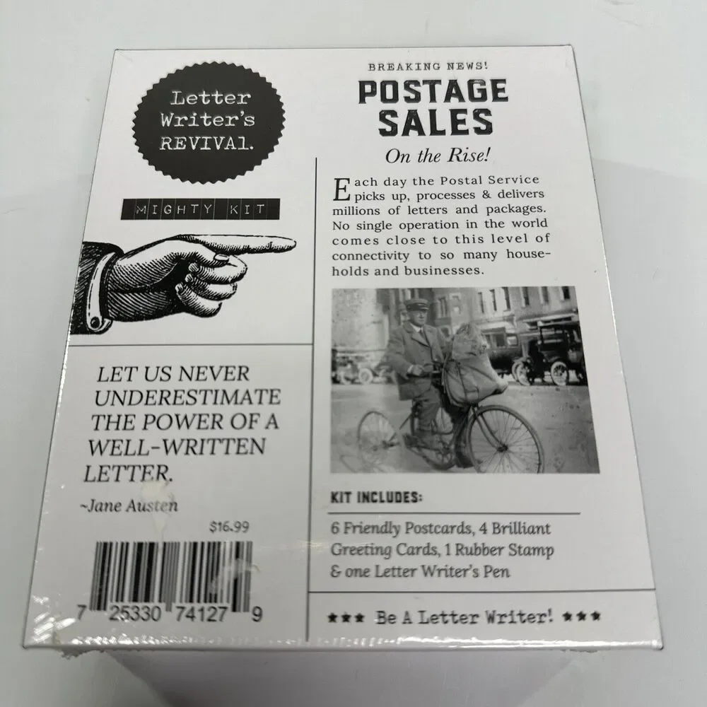 Letter Writers Revival Mighty Writing Kit Postcard Pen Greeting Card‎ Stamp Gift